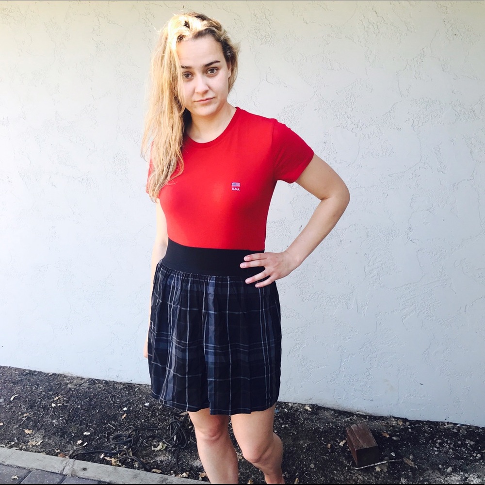 Theory Larryn Storm Plaid Skirt